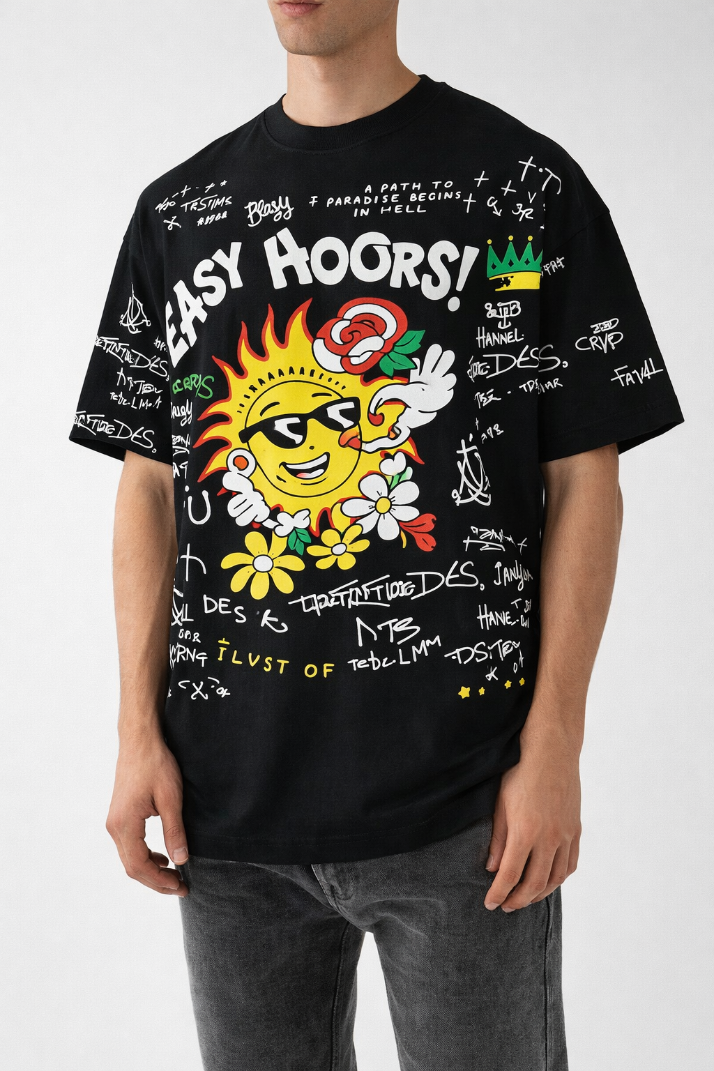 Doodle Drift Oversized T-Shirt