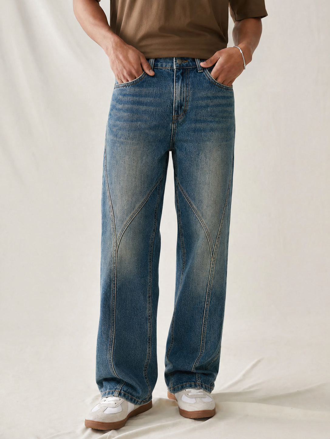 Subtle Fade Blue Straight Fit Jeans