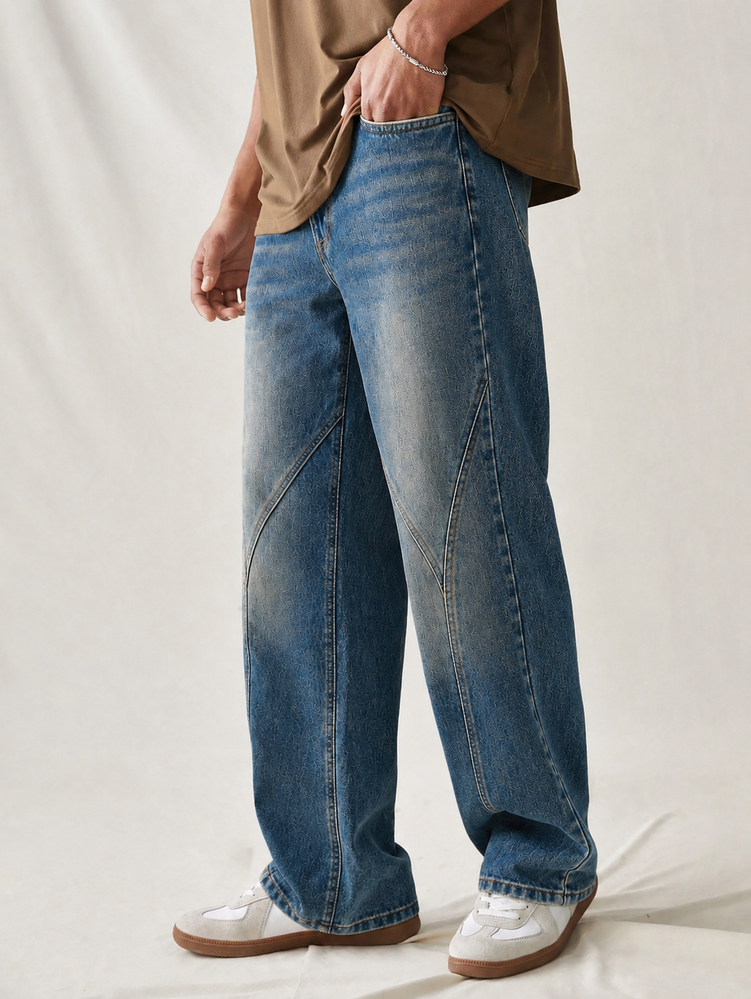 Subtle Fade Blue Straight Fit Jeans