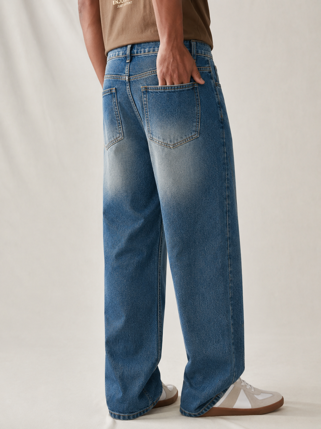 Subtle Fade Blue Straight Fit Jeans