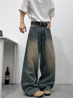 Teal Bronze Baggy Wide Leg Jeans