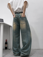 Teal Bronze Baggy Wide Leg Jeans