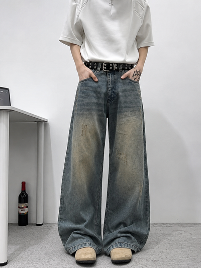 Teal Bronze Baggy Wide Leg Jeans