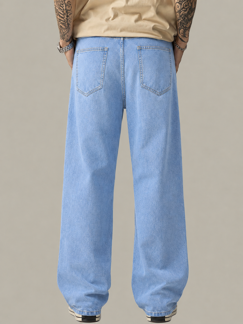Slate Blue Baggy Fit Rigid Jeans