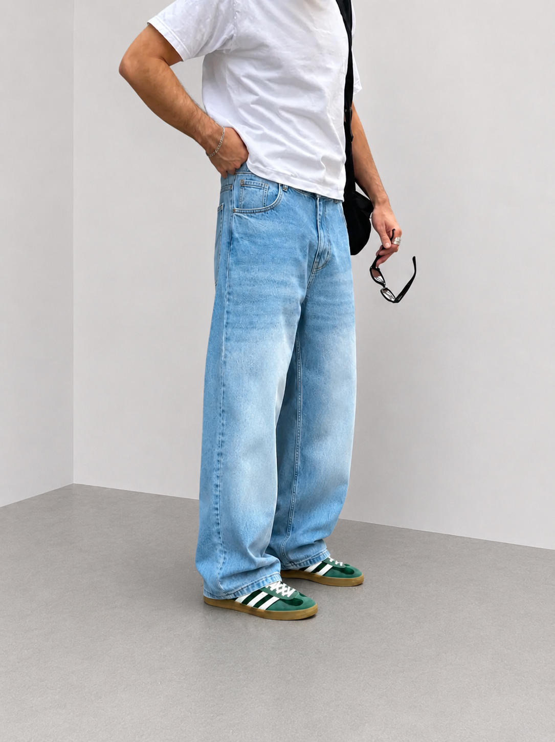 Silver Blue Profile Super Baggy Jeans
