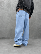 Slate Blue Baggy Fit Rigid Jeans