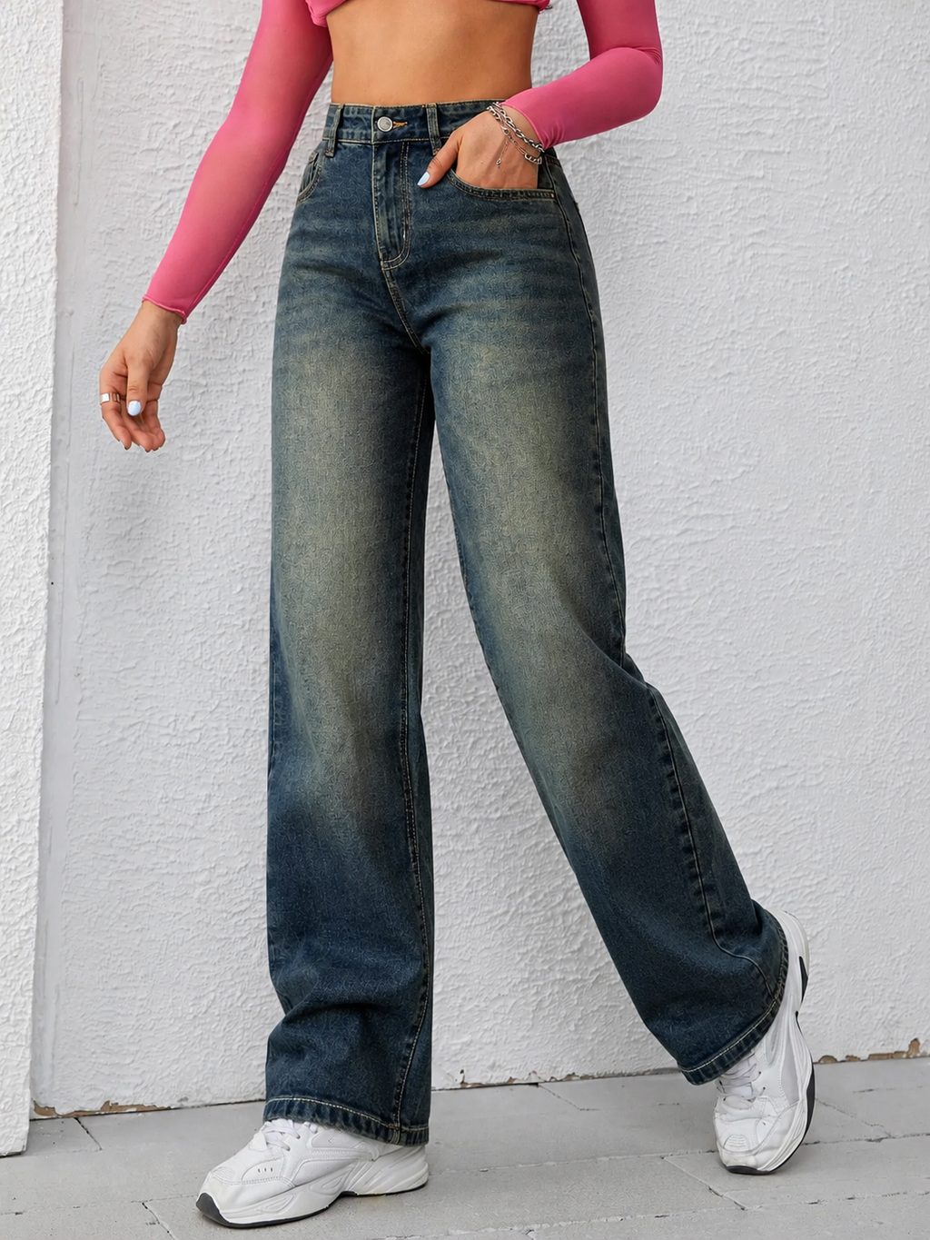 Baddie Vintage Dirty Wash Dad Fit Jeans