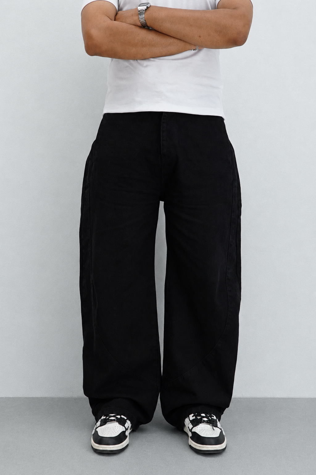 Black Raw Finish Japan Baggy Jeans