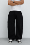 Black Raw Finish Japan Baggy Jeans