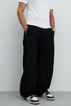 Black Raw Finish Japan Baggy Jeans