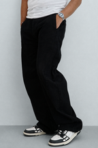 Black Raw Finish Japan Baggy Jeans