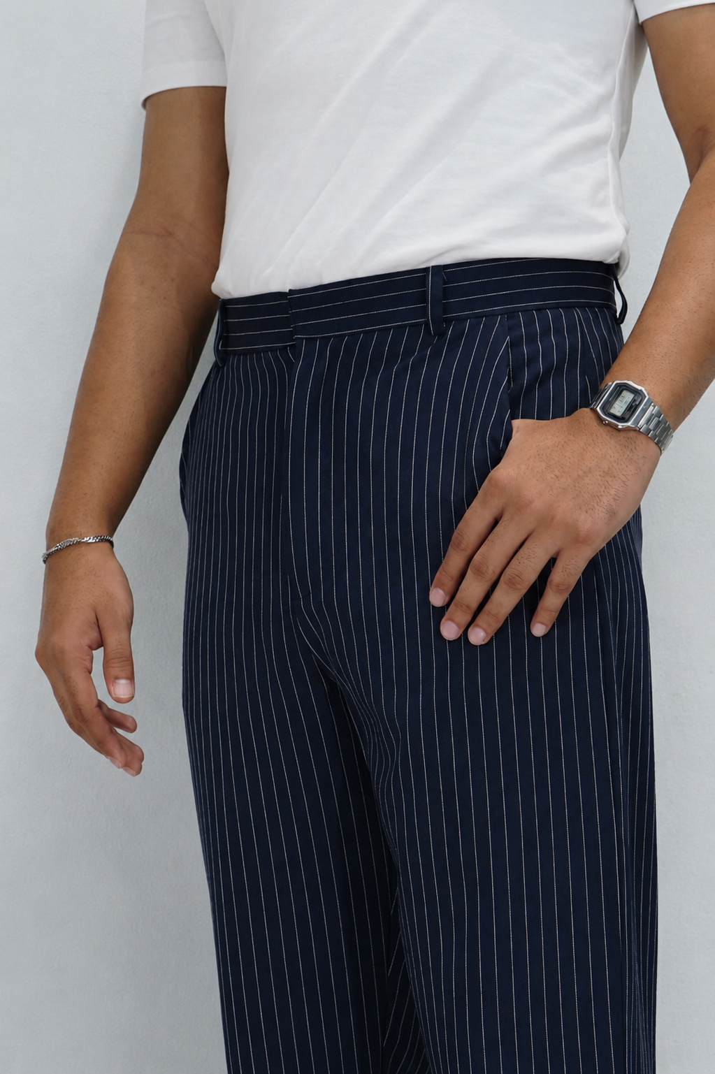 Korean Inspired Classic Stripe Trousers