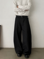 Black Raw Finish Japan Baggy Jeans