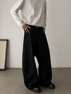 Black Raw Finish Japan Baggy Jeans
