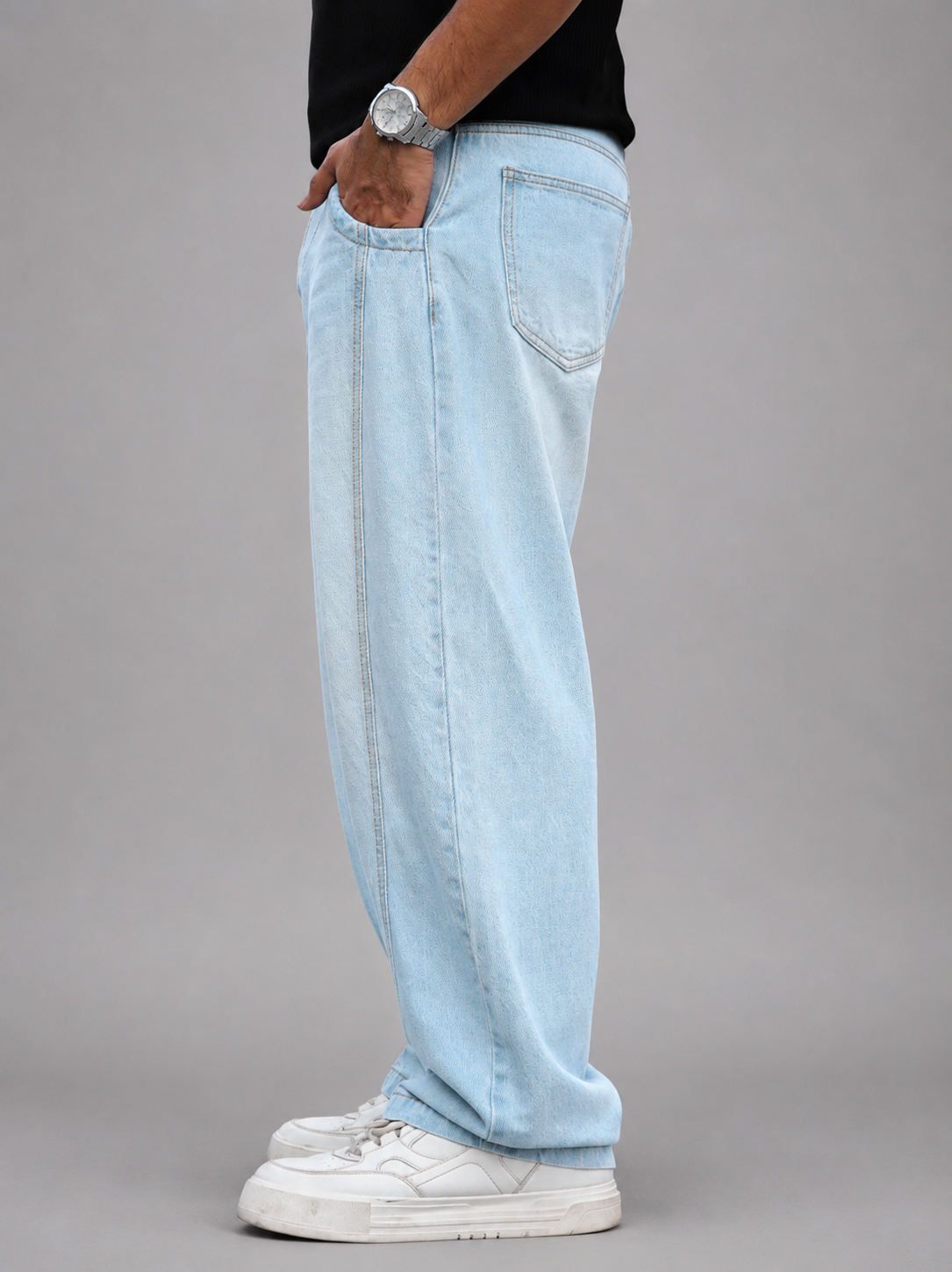 LIDNM(リドム) / XX SLUB BAGGY DENIM/ボトム/L/BLK/lm24ss10567 