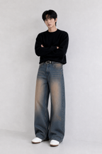 Teal Bronze Baggy Wide Leg Jeans
