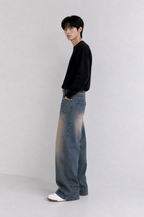 Teal Bronze Baggy Wide Leg Jeans