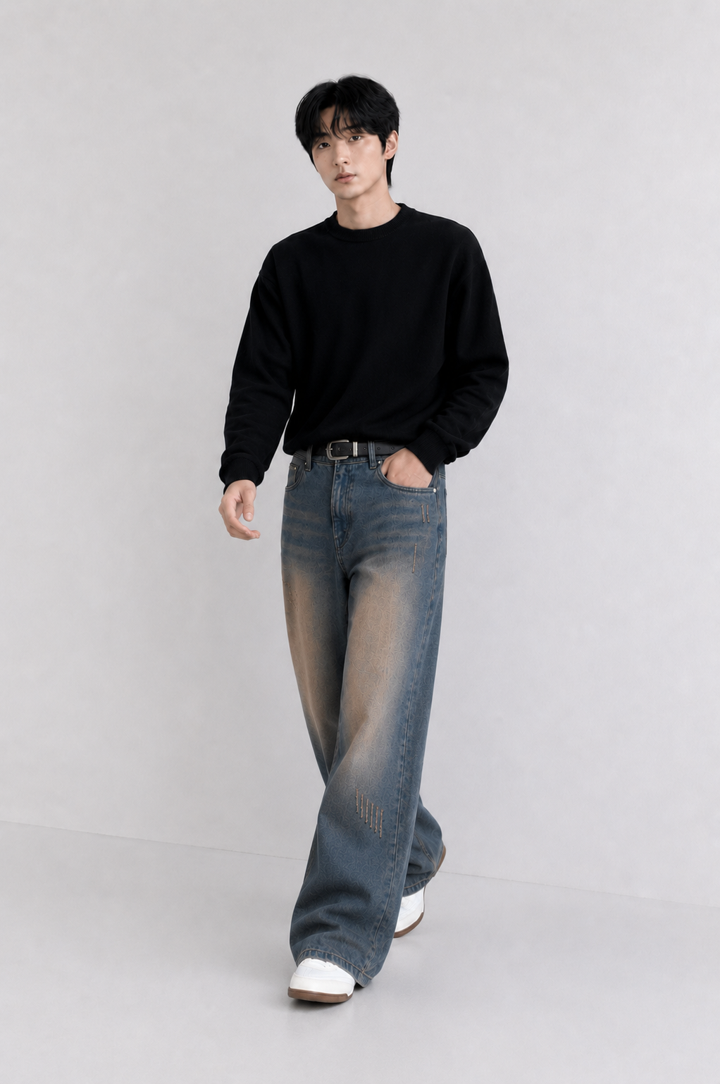 Teal Bronze Baggy Wide Leg Jeans