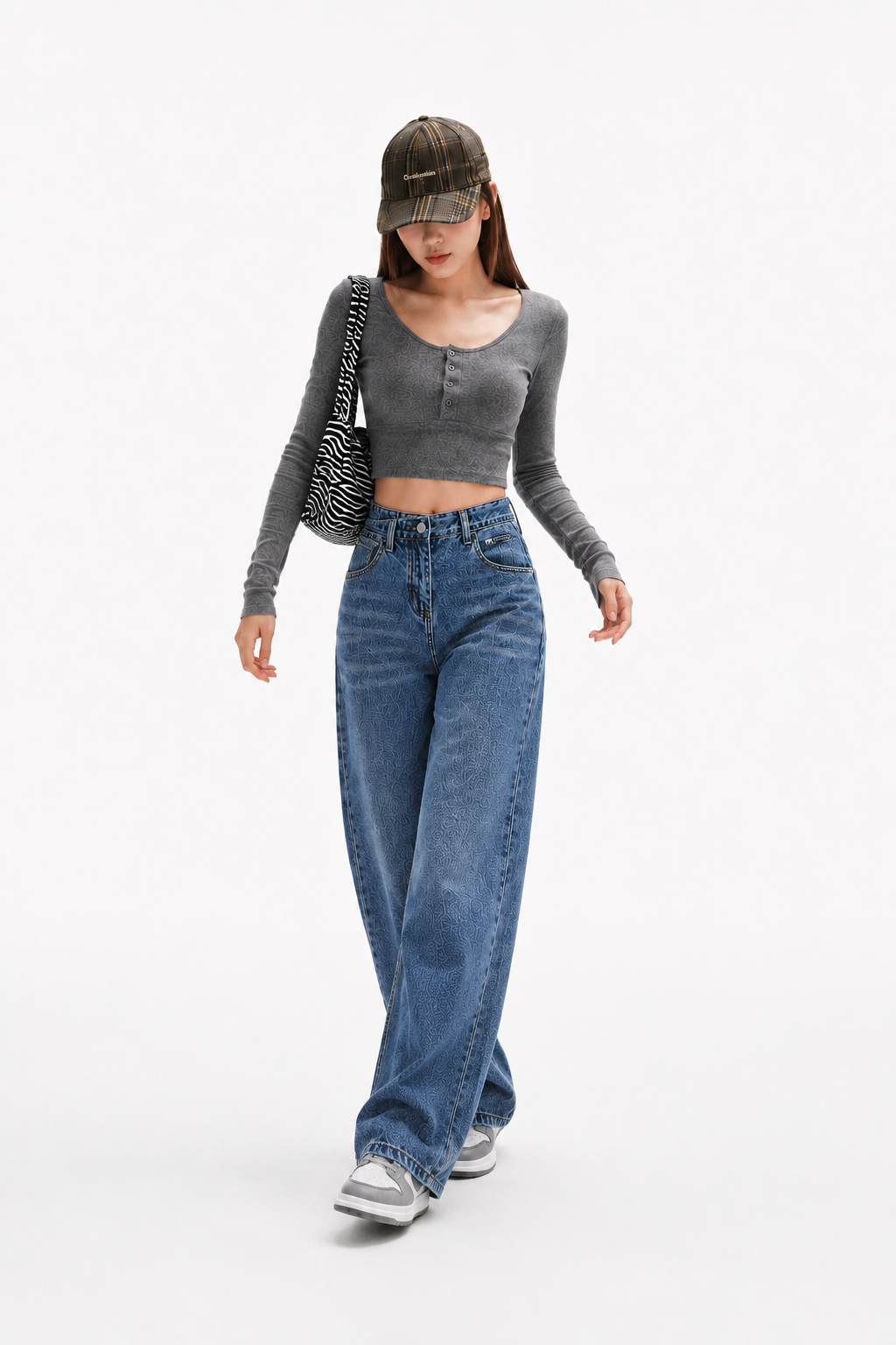 Coastal Blue Cross Belt Straight Fit Jeans