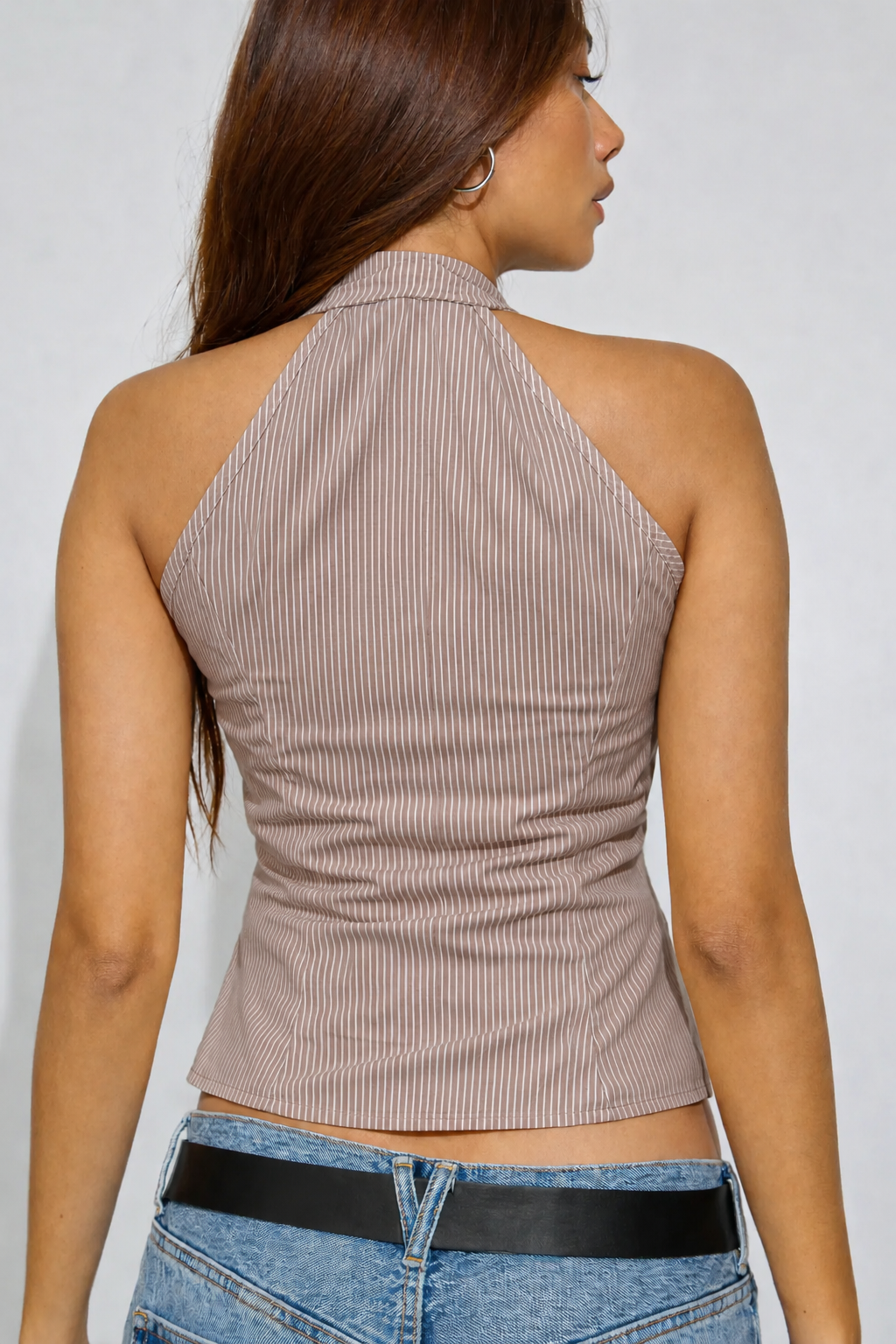 Stripe Moment Halter Shirt