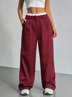 Striped Boxer Wide Leg Trousers