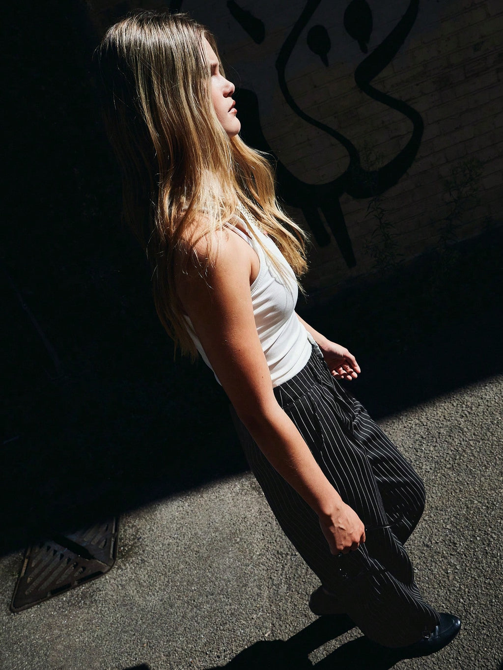 Striped Boxer Wide Leg Trousers