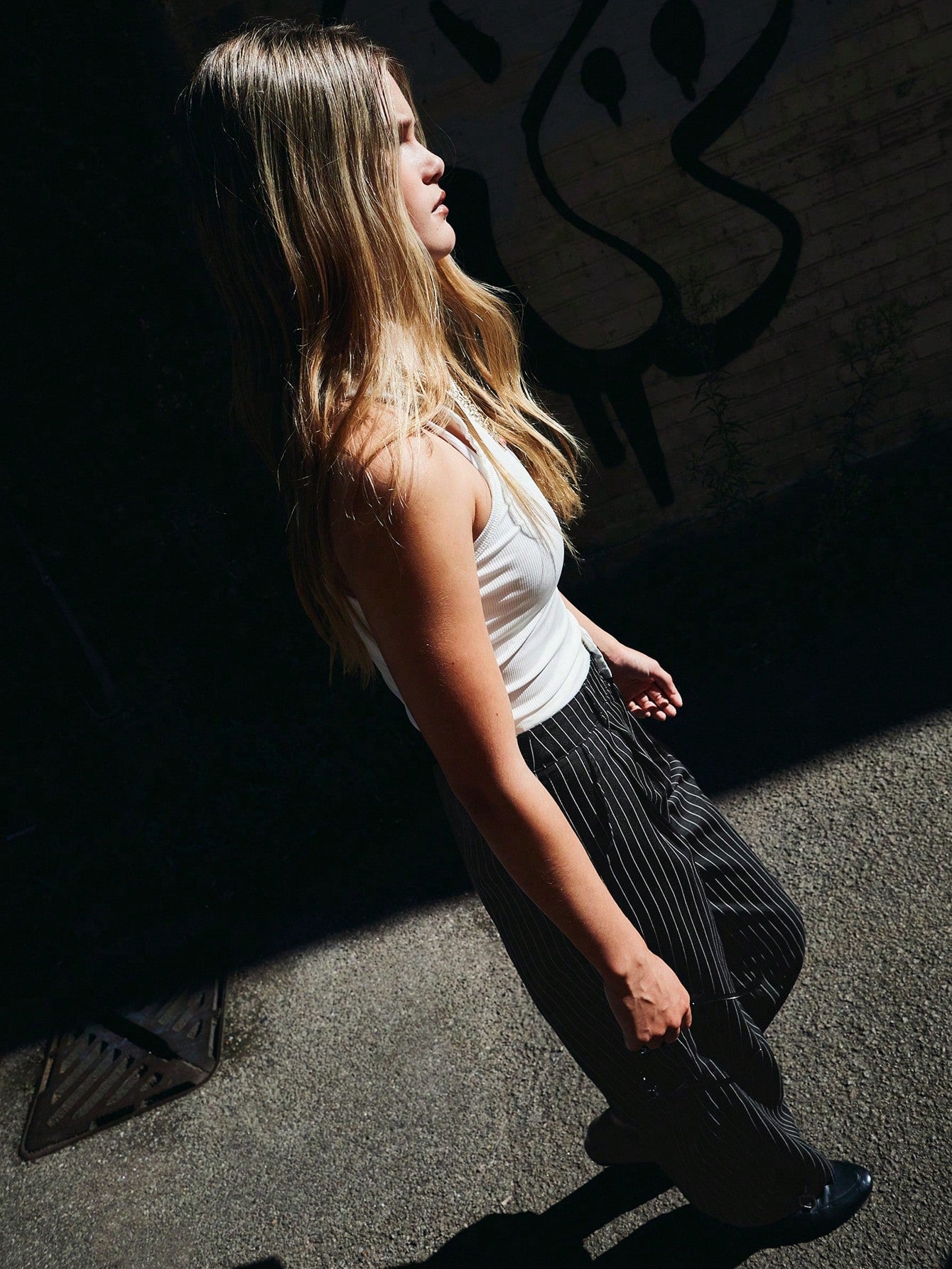 Striped Boxer Wide Leg Trousers