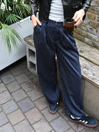 Striped Boxer Wide Leg Trousers