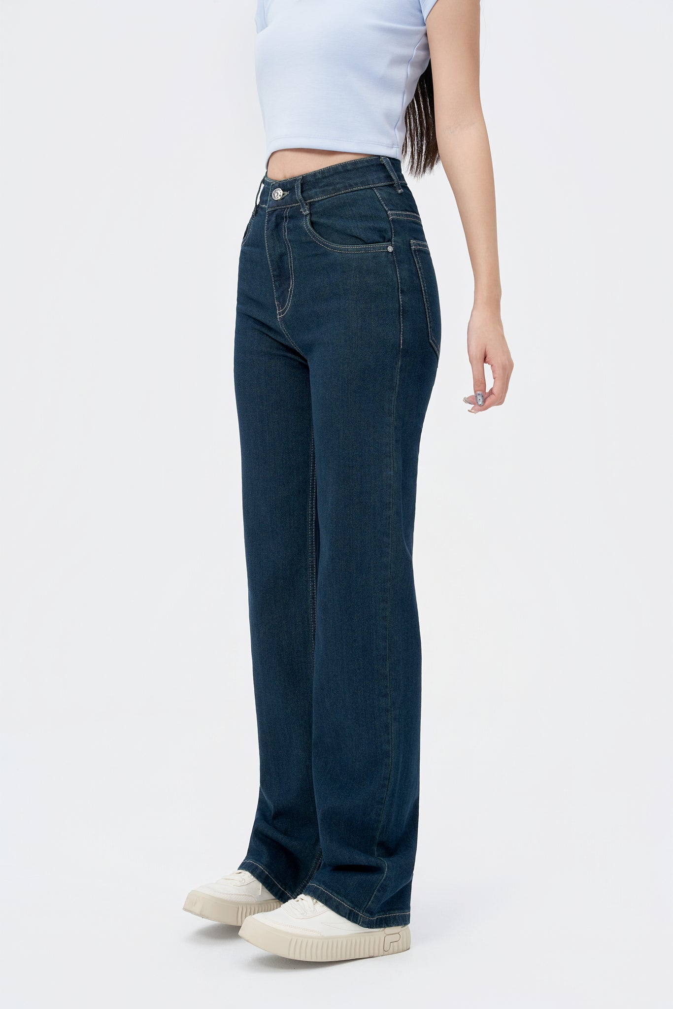 Cosmic Blue Dad Fit Straight Jeans