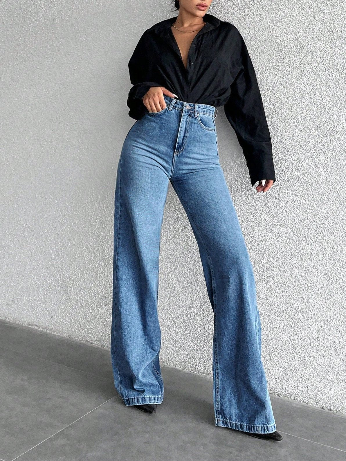 Windy Wide Jeans - Blue