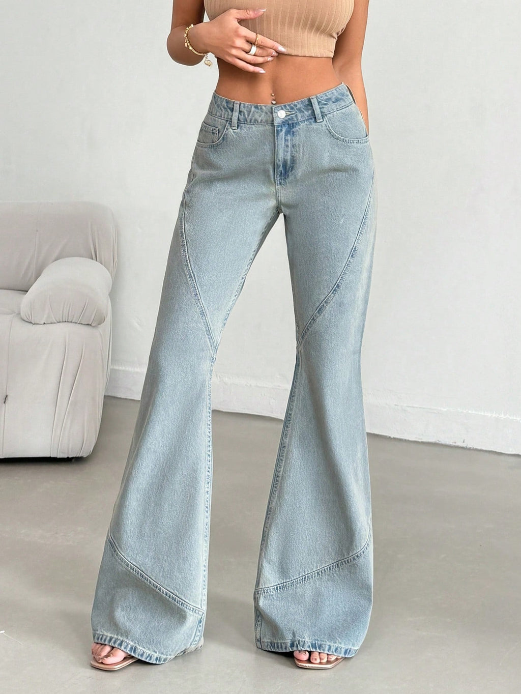 Stellar Grey Extra Flare Fit Jeans