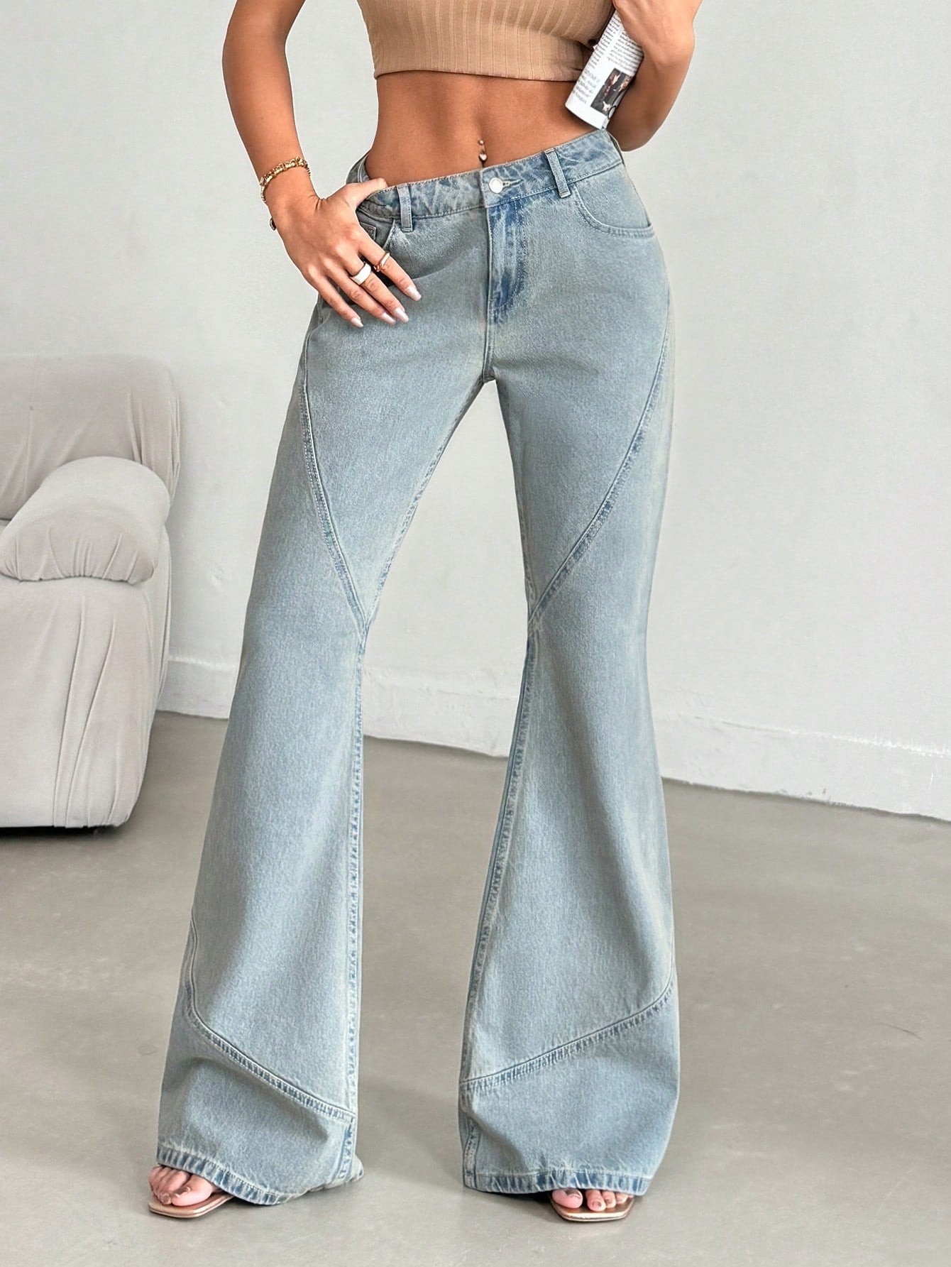 Stellar Grey Extra Flare Fit Jeans1