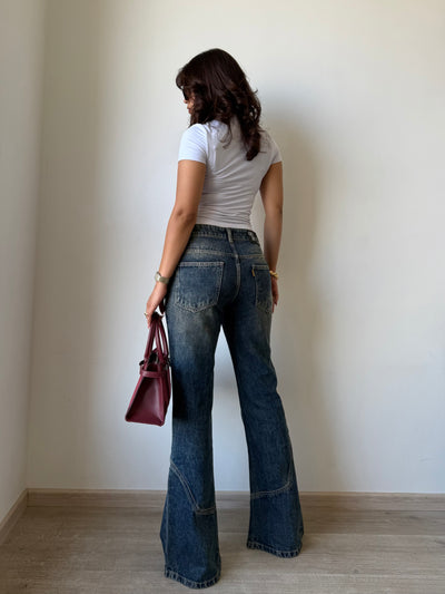 Retro Old School Flare Bootleg Jeans