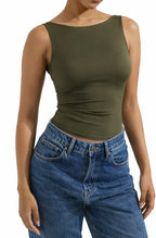 Soft Backless Boat Neck Tank Top