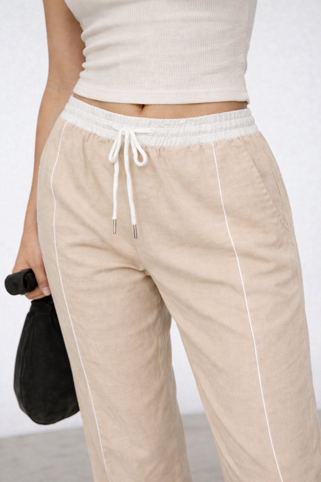 Drawstring Wide Leg Pants