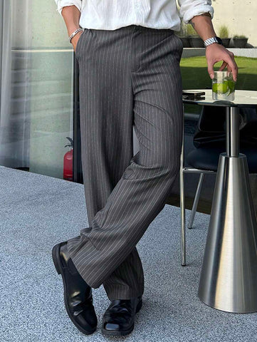 Korean Inspired Classic Stripe Trousers