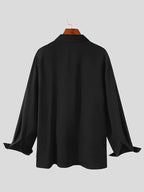 Double Button Casual Lapel Long-Sleeved Shirt