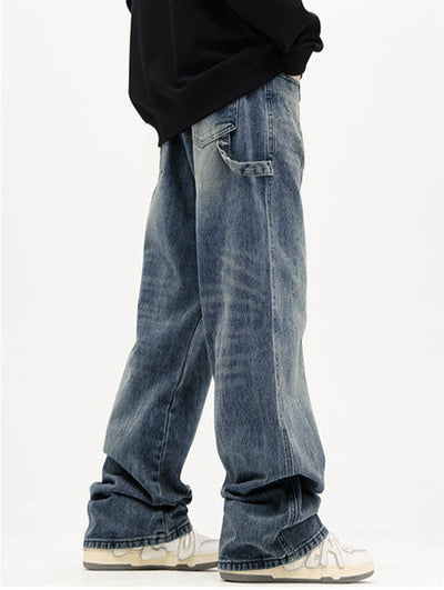 Blue Sand Washed Baggy Jeans