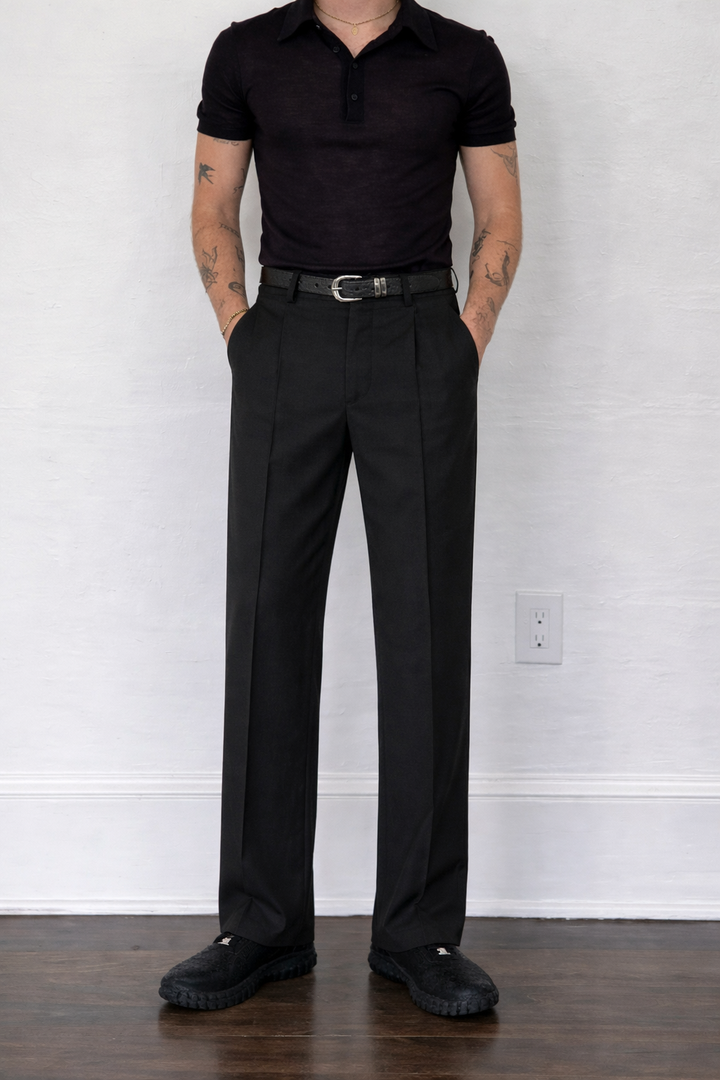 Straight Korean Pin-Tuck Pants