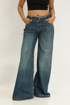 Knotty Belt Out Wide Leg Jeans