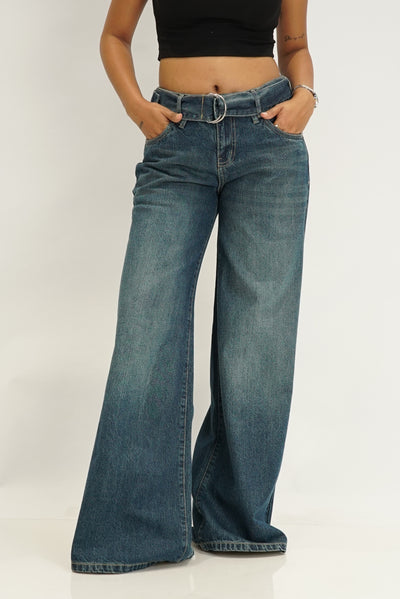 Knotty Belt Out Wide Leg Jeans