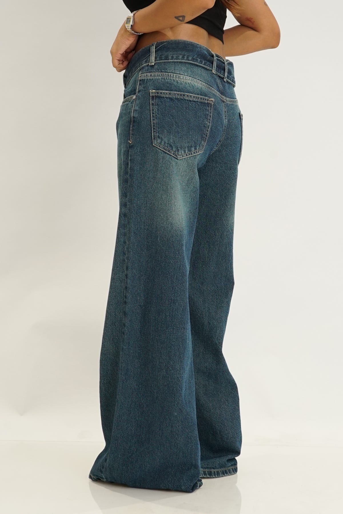 Knotty Belt Out Wide Leg Jeans