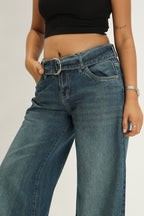 Knotty Belt Out Wide Leg Jeans