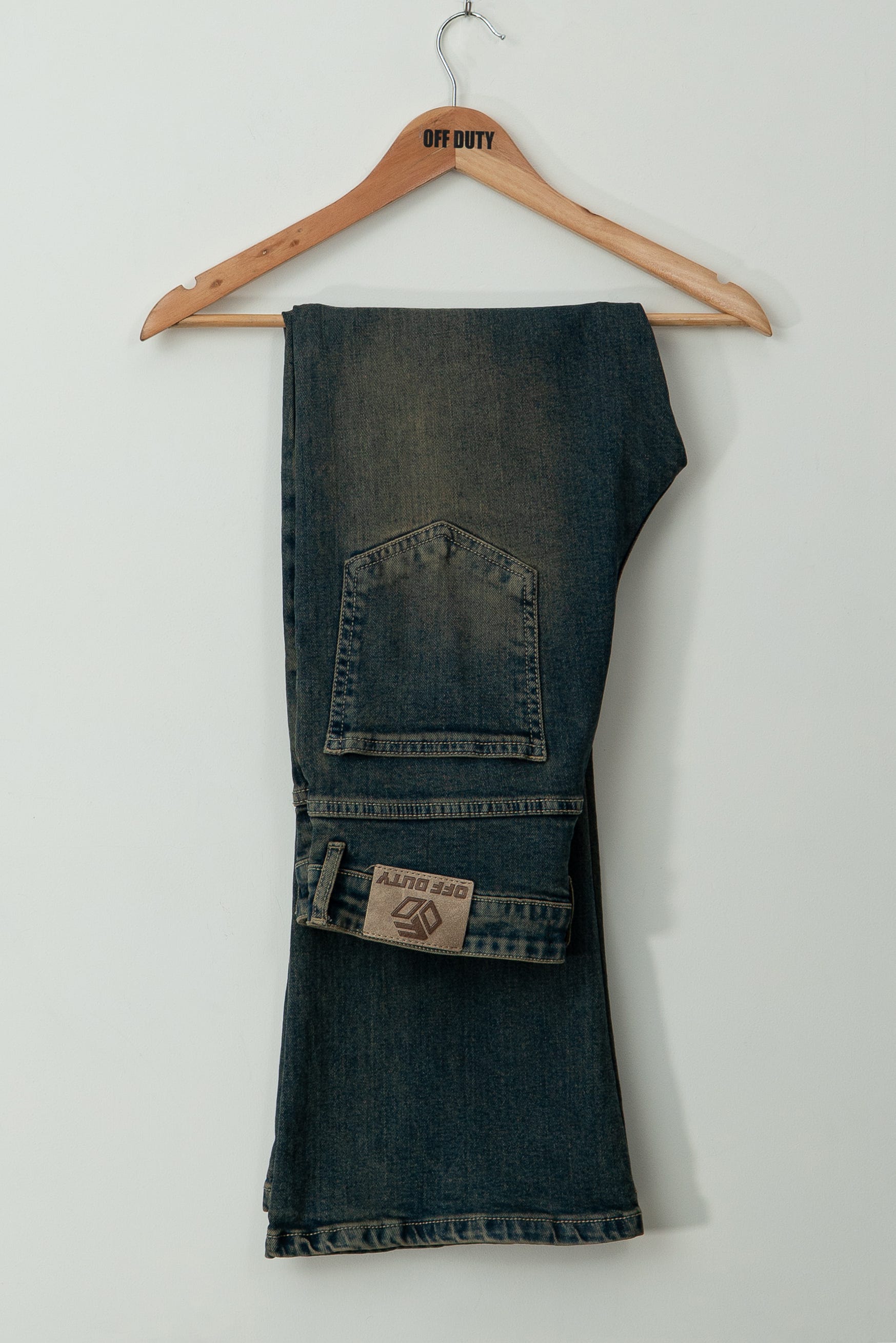 Blue Washed Burn Bootcut Jeans