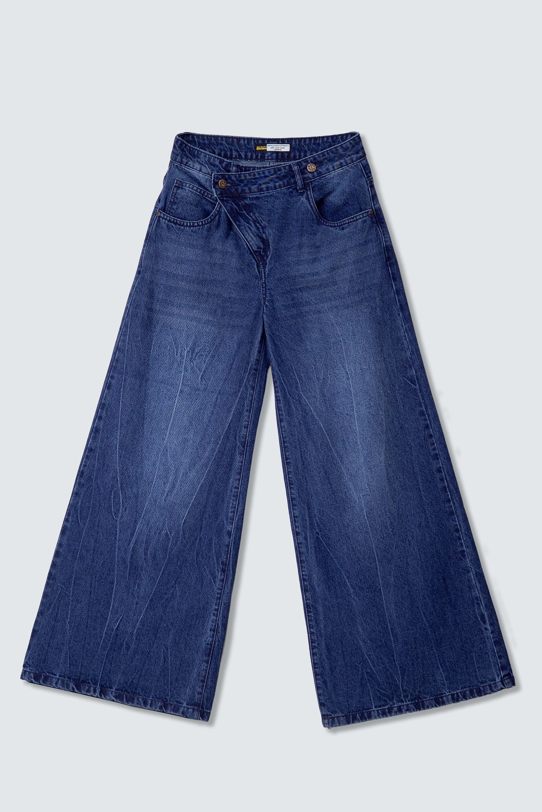 Deconstructed Fly Extra Wide Leg Jeans