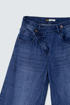 Deconstructed Fly Extra Wide Leg Jeans