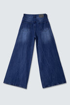 Deconstructed Fly Extra Wide Leg Jeans
