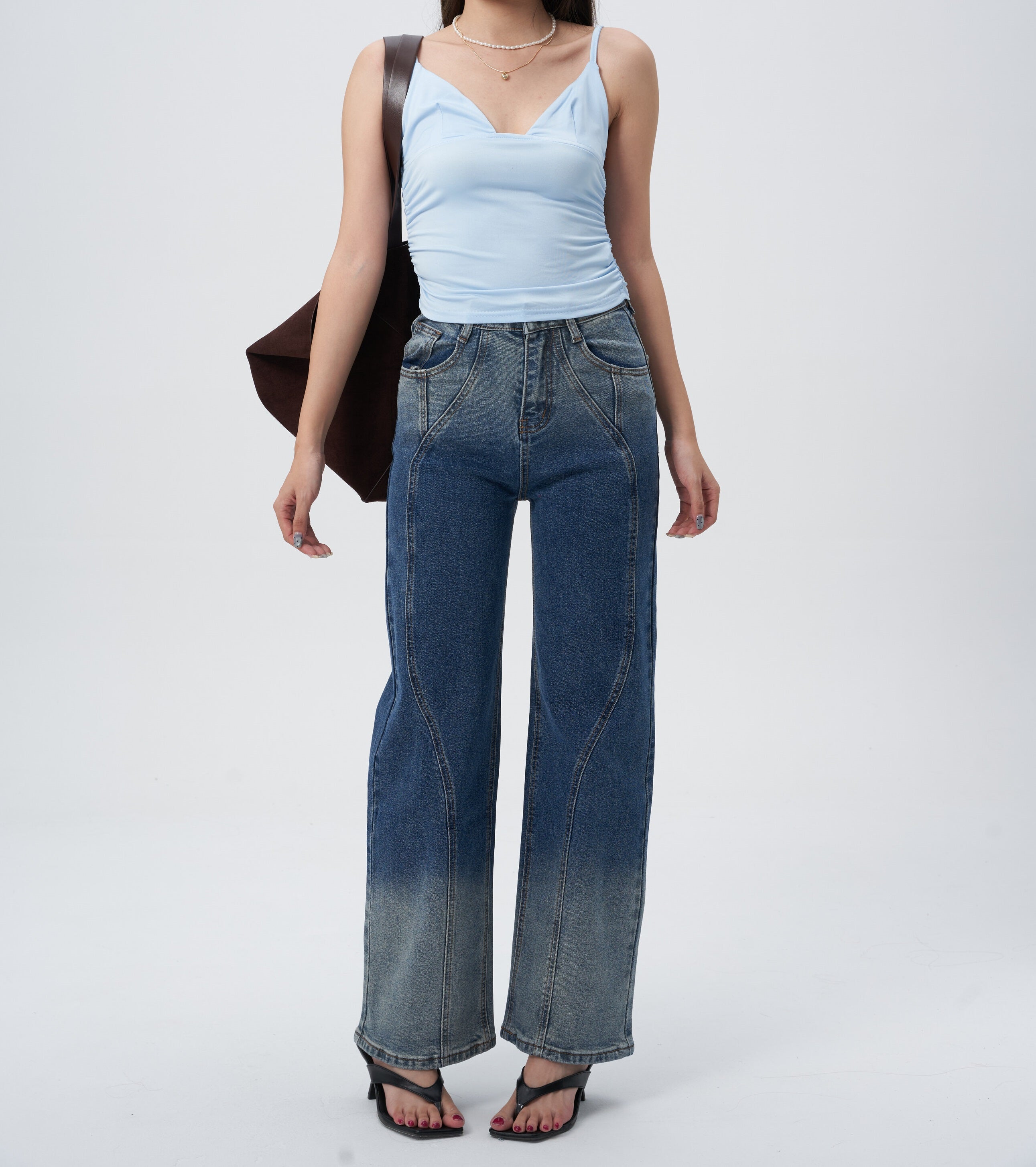 Shadow Indigo Ombre Straight Jeans