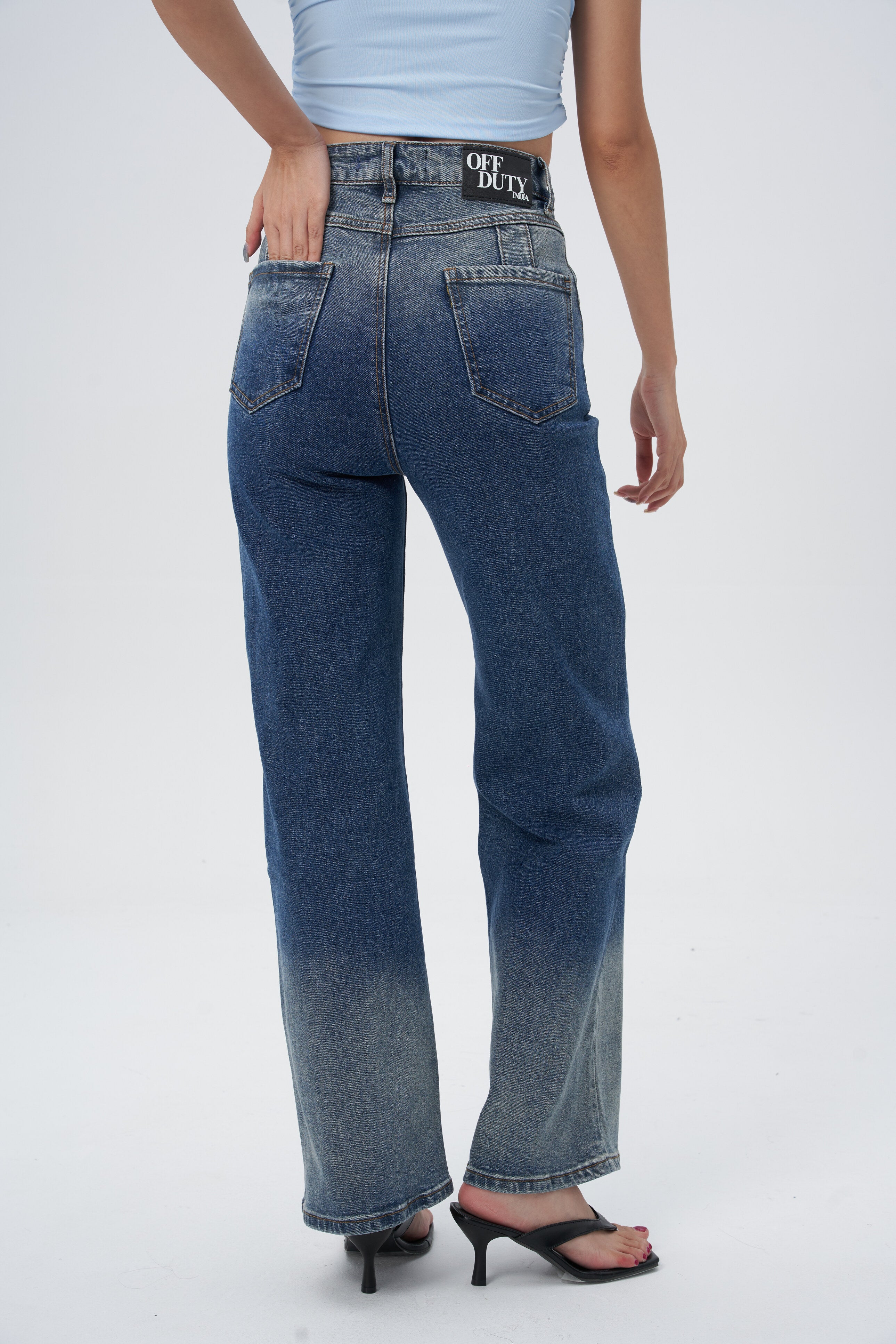 Shadow Indigo Ombre Straight Jeans