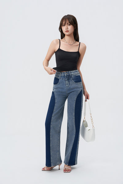 Contrast Flow Straight Leg Jeans